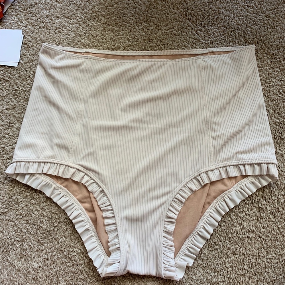 Kortni jeane high waist swim bottoms white